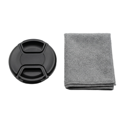 Lens cap + microfiber cloth